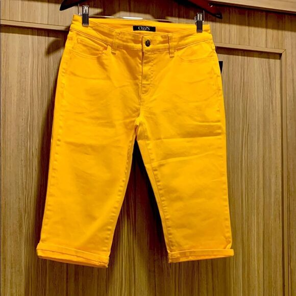 CHAPS Sunlit Yellow Cropped Pants, size 6, NWT - Picture 1 of 8